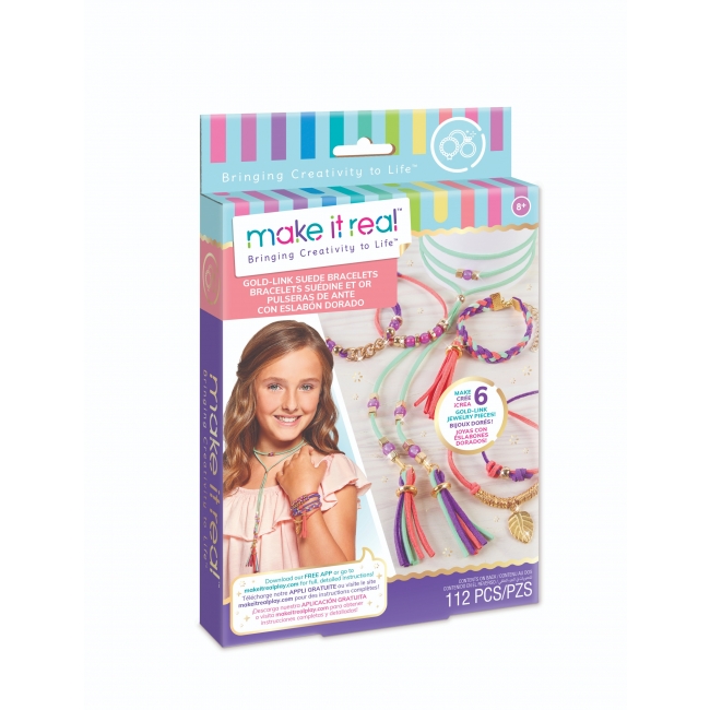 MAKE IT REAL DIY-kit för smyckestillverkning Armband i mocka