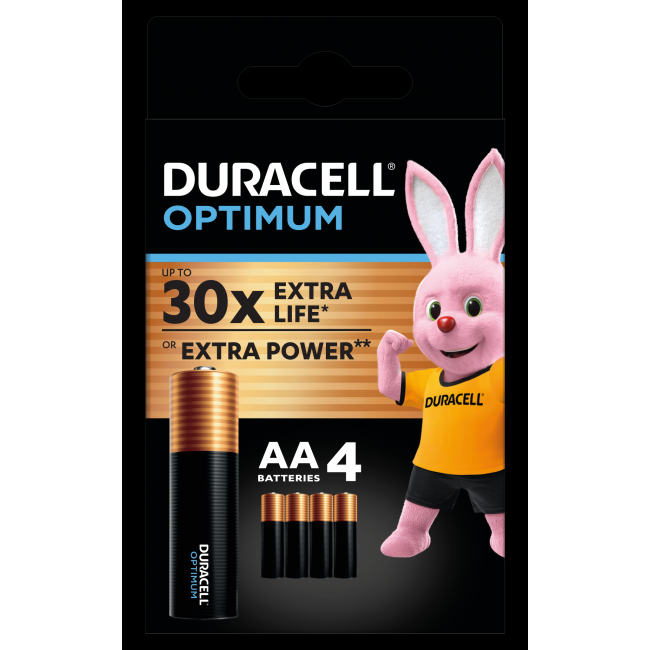 DURACELL batterier Optimum AA 4 st