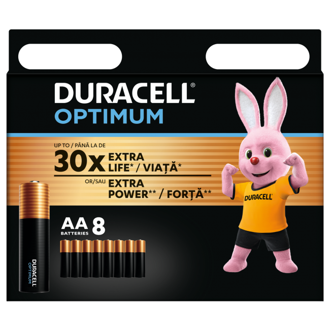 DURACELL batterier Optimum AA 8 st