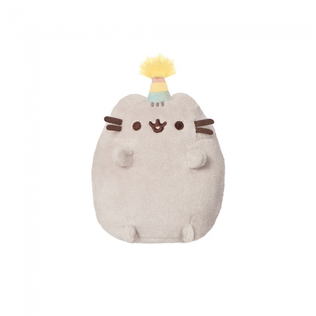 PUSHEEN Mjukdjur Sittande Pusheen med partyhatt, 10 cm