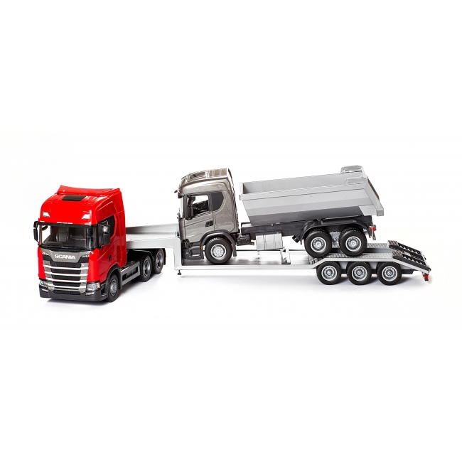 EMEK Scania S röd lastare med tippflak skala 1:25, 99 cm