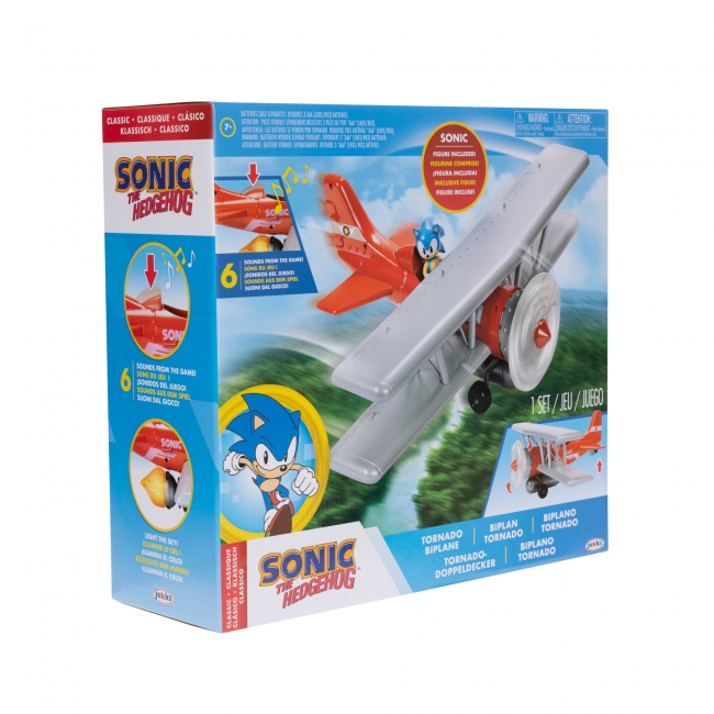 SONIC-plan Tornado Biplane med Sonic-figur