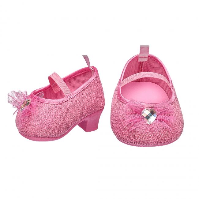 BUILD-A-BEAR glittrande rosa klackskor