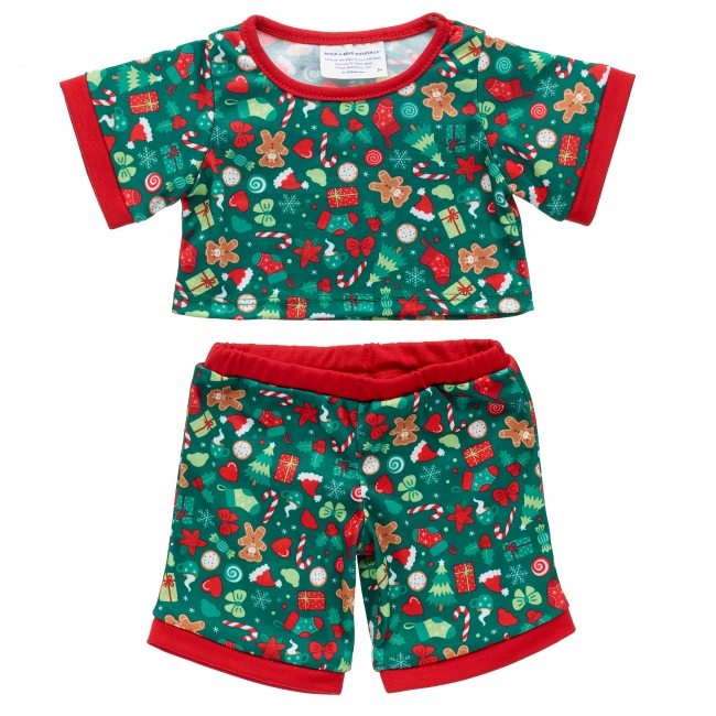 BUILD-A-BEAR HOLIDAY kläder jultryck pyjamas