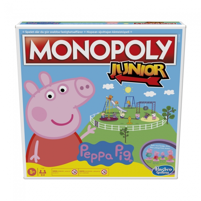 MONOPOLY brädspel Junior Peppa Pig (på finska och svenska)