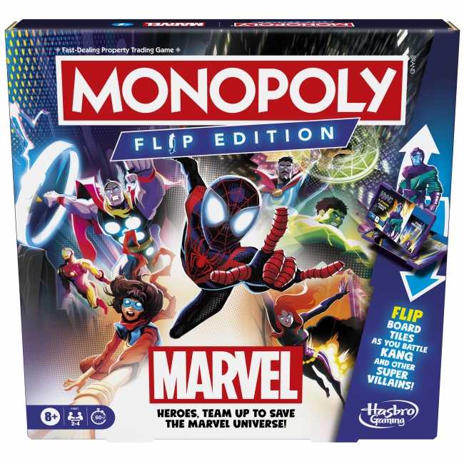 MONOPOLY Brädspel Marvel Flip (på engelska)