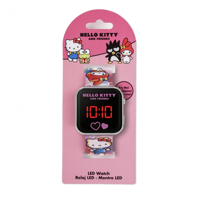 HELLO KITTY Digitalt armbandsur med LED-lampa och silikonarmband