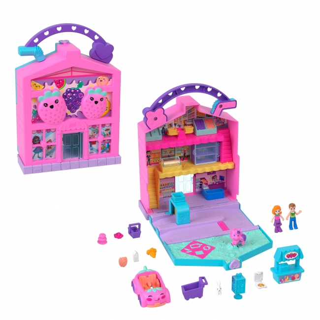 POLLY POCKET livsmedelsbutik i form av ett juicepaket