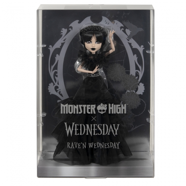 MONSTER HIGH X Wednesday Rave´n Dress Wednesday docka 27 cm