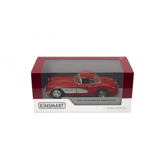 KINSMART gjuten modell 1957 Chevrolet Corvette skala 1:34