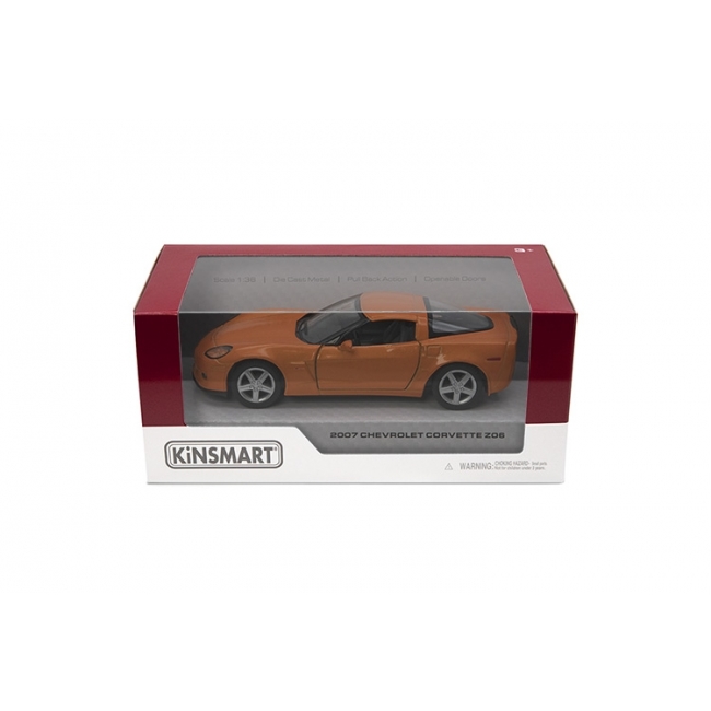 KINSMART gjuten modell 2007 Chevrolet Corvette Z06 skala 1:36