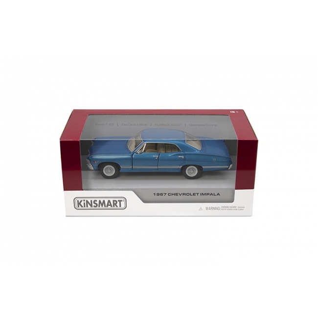 KINSMART gjuten modell 1967 Chevrolet Impala skala 1:43