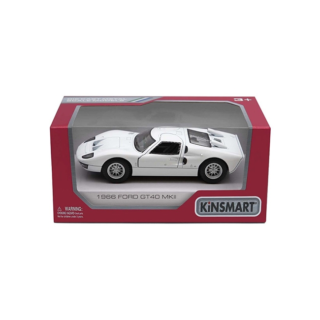 KINSMART gjuten modell 1966 Ford GT40 MKII skala 1:38