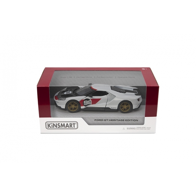 KINSMART gjuten modell 2017 Ford GT (Heritage Edition) skala 1:38