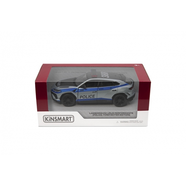 KINSMART Formgjuten modell Lamborghini Urus Performante (Police/Firefighter), scale 1:38