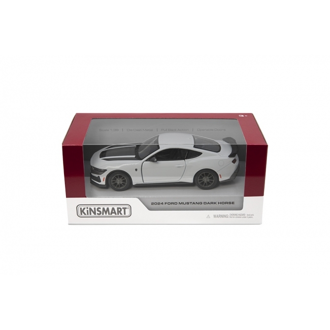 KINSMART Formgjuten modell 2024 Ford Mustang Dark Horse, scale 1:38