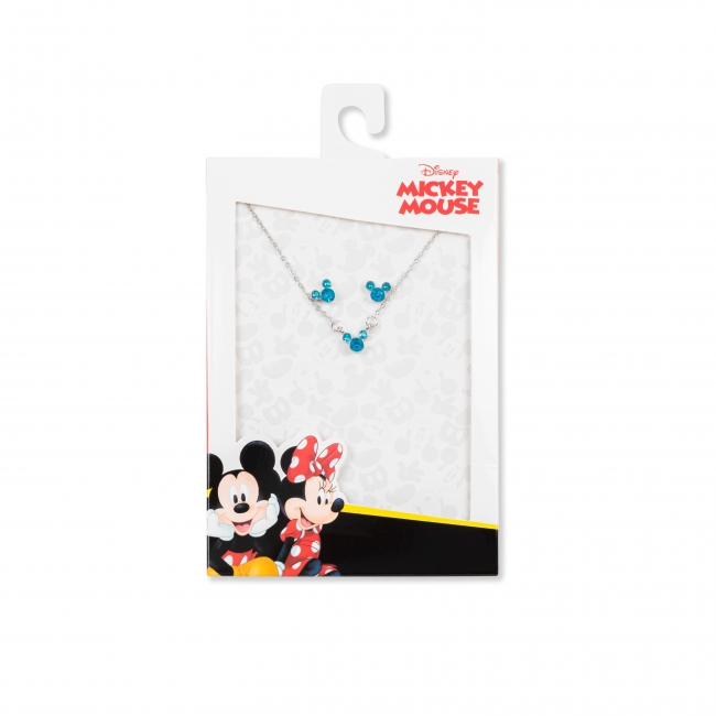 DISNEY uppsättning örhängen och halsband Mickey blå