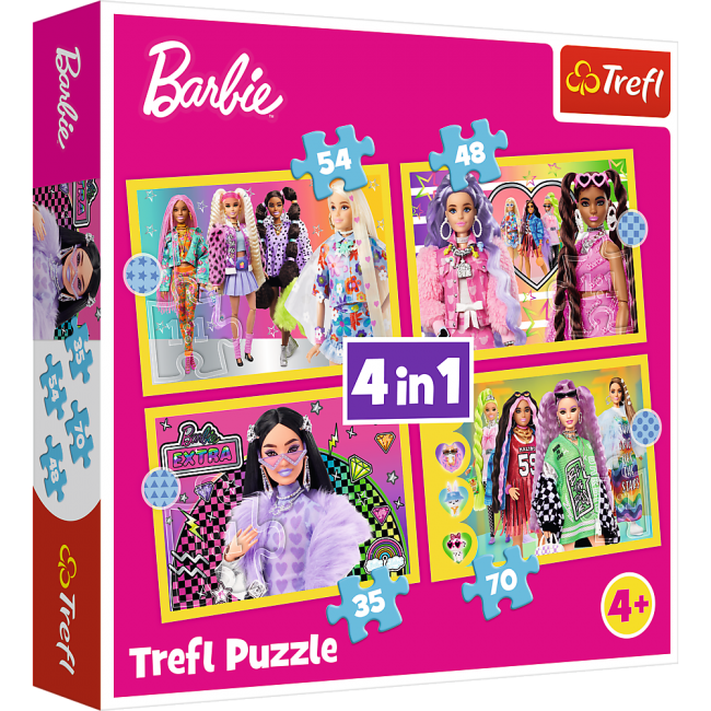 TREFL BARBIE Puzzle 4 in 1 set, XS Leksaker